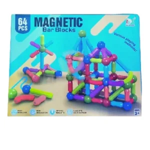 64 PCS Building Blocks Toy Magnetic Construction Set Magnet Ball Sticks Rod Games Montessori Educational Toys For