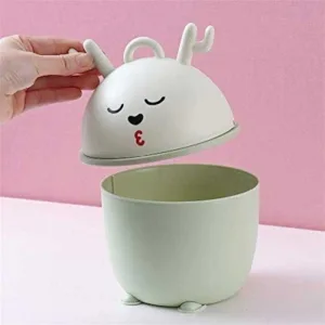 Indoor Trash cans Cute Deer Desktop Trash Can Bedroom Trash Storage Box Mini Trash Storage Box Waste Paper Basket Classification Indoor Garbage cans