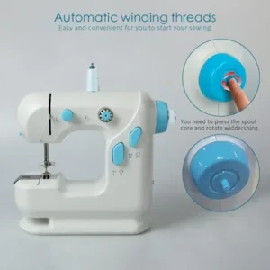 306 Portable Dual Speed Mini Sewing Machine Double Thread & Speed with Cutter & Light Auto-rewind Foot Pedal First Deal