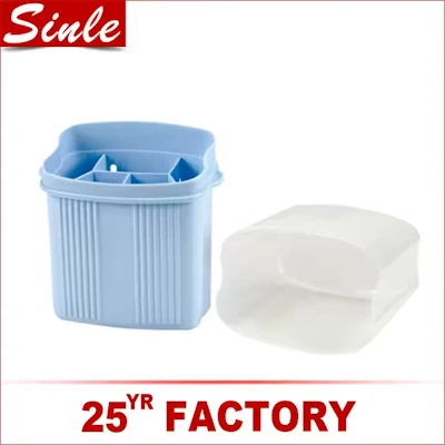 H1a08398da6074fb397ba6e9ecddc6b416.jpg_720x720q50 5 Component Plastic Wall Mounted Kitchen Utensil Storage Organizer Drain Basket Tableware Drying Holder Cutlery Rack with Lid
