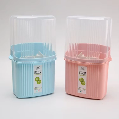 Hcb3fb6b3ed7a40ed9e2052226b99c280Z 5 Component Plastic Wall Mounted Kitchen Utensil Storage Organizer Drain Basket Tableware Drying Holder Cutlery Rack with Lid