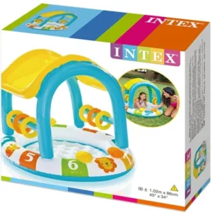 Intex Count With Me Baby Swimming Pool Shade Inflated Floor Play Rings Squeakers