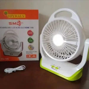 JOYKALY YG-729 Rechargeable 2400mAh Lithium Battery Natural Wind Low Noise AC/DC Fan With Light