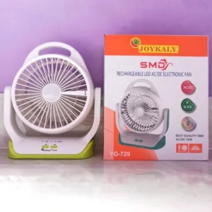 JOYKALY YG-729 Rechargeable 2400mAh Lithium Battery Natural Wind Low Noise AC/DC Fan With Light