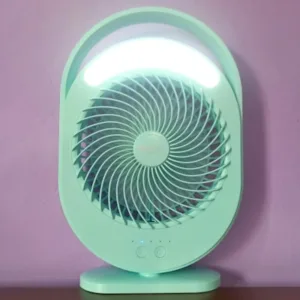 JOYKALY YG-719 Rechargeable 2400mAh Lithium Battery Strong Wind Portable Slim Desk Fan With LED Lamp