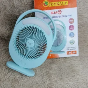 JOYKALY YG-719 Rechargeable 2400mAh Lithium Battery Strong Wind Portable Slim Desk Fan With LED Lamp