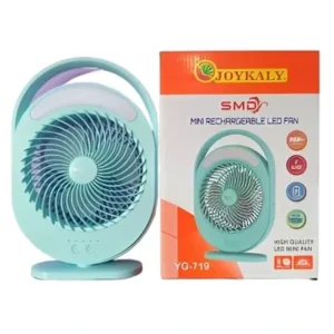 JOYKALY YG-719 Rechargeable 2400mAh Lithium Battery Strong Wind Portable Slim Desk Fan With LED Lamp