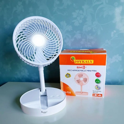 JOYKALY_YG_733_ACDC_Rechargeable 2 JOYKALY YG-733 AC/DC Rechargeable Lithium Battery Foldable Table Fan With Light