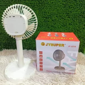 JYSUPER JY-2218 Rechargeable Strong Wind Auto Rotatable Low Noise Professional Mini Table / Desk Fan