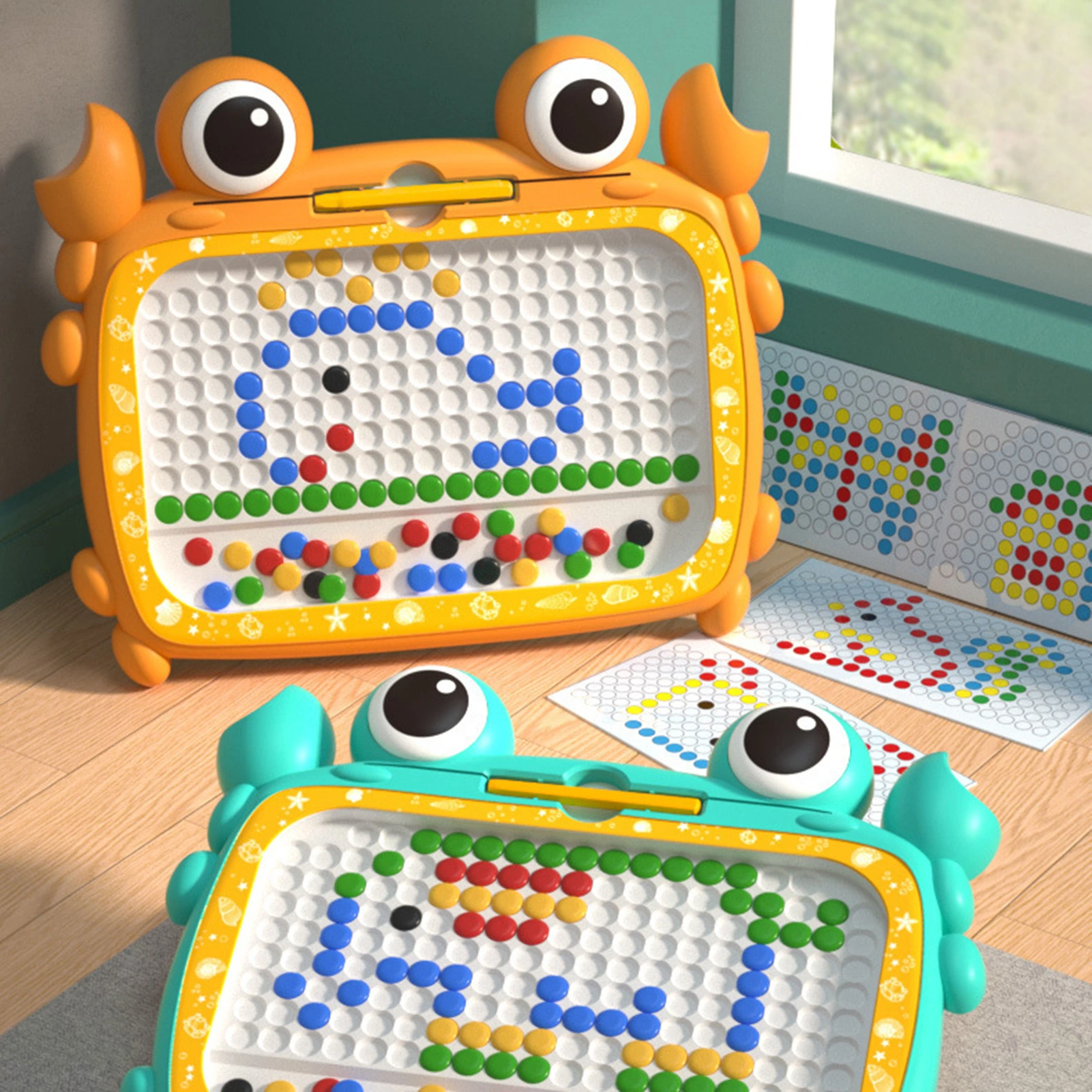 Magnetic drawing board 2 Magnetic drawing board large size for Kids with Pen and Beads, Educational Preschool Toy