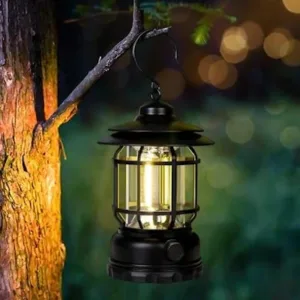 Camping Lantern, LED Lantern, Outdoor Battery Camping Lamp, Dimmable, Rechargeable, Type C, IPX4 Lantern, Battery Operated for Outdoor, Hiking, Fishing, Small Family Garden