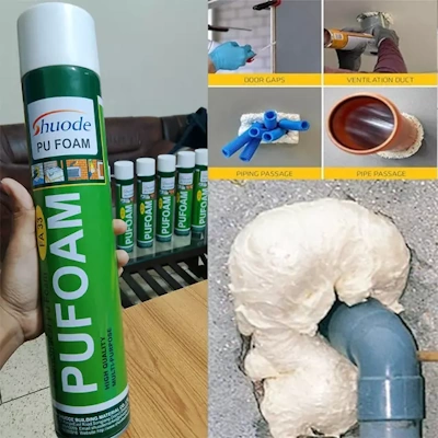 PU FOAM Spray 750ml 4 Expanding Spary Waterproof PU FOAM Spray 750ml
