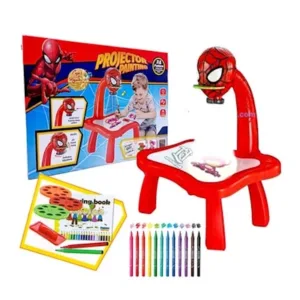 Red Spider-Shape Projector Chalkboard - 24 Drawing Models with 12 Color Flomaster-Case - Sketchbook