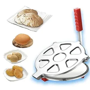 Stainless Steel Manual Roti Maker or Puri Press - Silver
