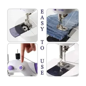 VOF CGSM202 PP Materials Mini Sewing Machine – Dual Speed Portable Mini Electric Pedal Double Threads Rewind Swing Machine