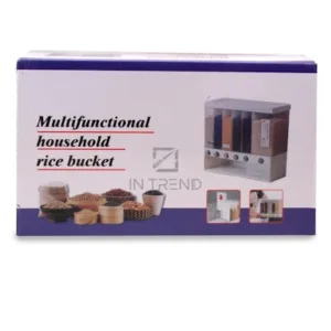 Wall Mounted Food Dispenser Whole Grains Rice Bucket Large Capacity 6-Grid Storage Dry Food Dispenser Storage Box For Home and Kitchen