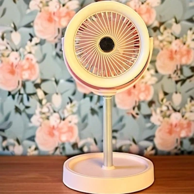 WhatsApp Image 2025-07-03 at 12.49.06 PM MINI FAN" model number "NO.YS-2298." portable, rechargeable fan designed for personal use in various settings like home, office, or outdoors