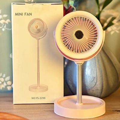 WhatsApp Image 2025-07-03 at 12.49.07 PM MINI FAN" model number "NO.YS-2298." portable, rechargeable fan designed for personal use in various settings like home, office, or outdoors