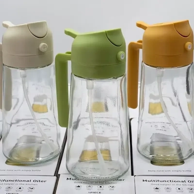 o2 2in1 470ml Glass Oil Sprayer Oil Spray Bottle Oil Tank BBQ Kitchen Baking BBQ Picnic Kitchen Tools for Businesses